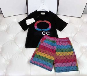 Nouveaux ensembles de vêtements de créateurs de luxe pour enfants T-shirt shortt trésors pour enfants d'été britanniques et filles en coton deux pièces tops marque a