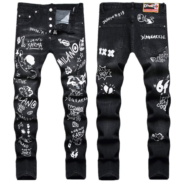 Nouvelle mode Jeans de luxe DSQSURY DSQ marque européenne Italie hommes jeans slim pantalons hommes pantalons en denim fermeture éclair trou bleu crayon pantalon