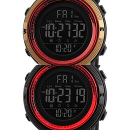 Nieuwe Mode Luxe Sport Horloge Mannen SKMEI Digitale LED Waterdichte Outdoor Drwatches Chrono Countdown Dual Time Horloges X0524