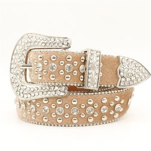 Ceinture de luxe en diamant, nouvelle mode, cloutée en cristal occidental, Cowgirl Cowboy, ceintures en strass pour femmes et hommes