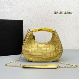 Bolso de diseñador Luna de luna Crocodile Bolsos de metal de metal con bolsas de metal con bolsas de lujo de oro