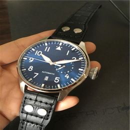 Nieuwe mode man horloge van hoge kwaliteit mechanisch horloge automatisch uurwerk horloges zakelijk polshorloge blauw gezicht 048289f