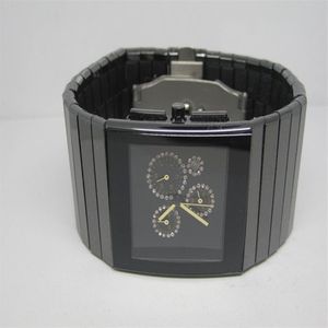 Nouvelle mode homme montre quartz chronographe chronographe montre pour homme montre-bracelet en céramique noire rd05-2251S