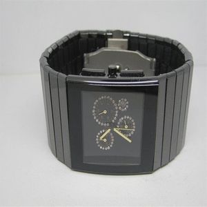 Nouvelle mode homme montre quartz chronomètre chronographe montre pour homme montre-bracelet en céramique noire rd05-2186z