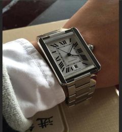 New Fashion Man Watch Silver Case White Dial Luxury Watch Automatic Movement Watchs en acier inoxydable 0523 1703798