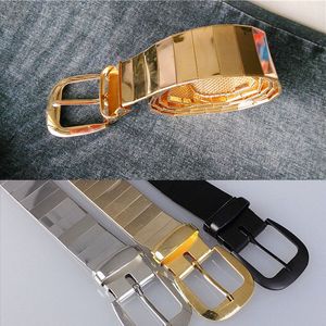 Nieuwe mode mannen alle metalen legering riemen metalen pin gesp metalen riem/goud zilver zwarte mannen en vrouwen riemen accessoires