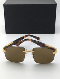 Nuevas gafas de sol de diseñador para hombres de moda The Artist I gafas con montura cuadrada de metal sin montura estilo vintage clásico Calidad superior Viene con ca4342831