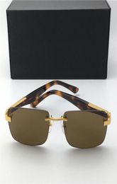 Nouvelles lunettes de soleil designer les hommes de la mode L'artiste I Metal Square Rimless Scils Lunets classiques de style vintage Top Quality Va With Ca4189117