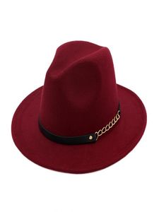 Nouvelle mode Men Fedoras Women039 Fashion Jazz Hat Hiver printemps Black Blen Blend Blend Bend Outdoor Casual Hat Belt With Metal Buck3395823