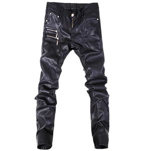 Pantalon en cuir pour hommes, nouvelle mode, slim moto, jean droit, pantalon décontracté, taille 28-36 A10312918