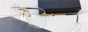Nieuwe mode mannen optische bril 0071 vierkante frameloze populaire ontwerp zakelijke stijl topkwaliteit met eyewear case