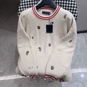 Nieuwe mode heren designer trui dames gebreide lange mouwen ronde hals high-end top L letter gedrukt bedekte letter trui hoodie