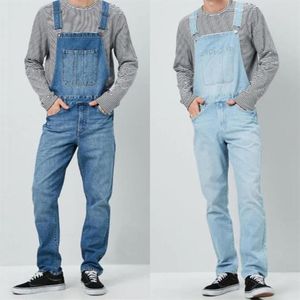 Nouvelle mode hommes Jeans salopette haute rue droite Denim combinaisons Hip Hop hommes Cargo bavoir pantalon Cowboy mâle Jean Dungarees290q