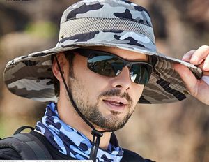 Nouveau mode hommes été chapeau en plein air écran solaire Camouflage randonnée chapeaux cyclisme pêche casquette grand bord pêcheur chapeau Protection UV
