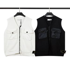 Nuevo suéter de moda para hombre, chaleco, insignia de diseñador, botón, prendas de vestir exteriores, chaqueta cálida sin mangas para exteriores, cárdigan Unisex M-XXL