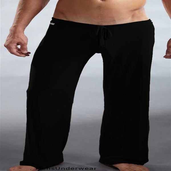 Nuevos hombres de moda Sleep Bottoms America pijamas sexy yoga pantalones de seda suave cómodo camisón transparente trousers293V