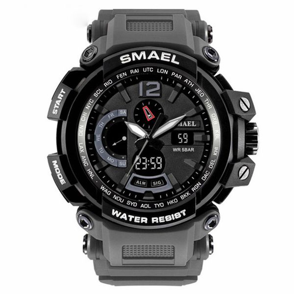 Reloj de moda para hombre, reloj Digital de cuarzo con pantalla Dual, calendario con luz LED, relojes impermeables, relojes de pulsera deportivos, reloj Masculino