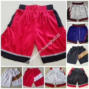 New Fashion Mens Basketball Vince 15 Carter Tracy 1 McGrady Shorts Pantalones transpirables Team White Red Blue Black Yellow Purple College Short