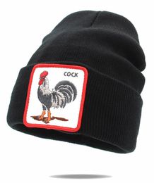 Nouvelle mode pour hommes Bamans animal wolf broderie hiver chapeaux tricots pour hommes streetwear hip hop skullies Bonnet8207533