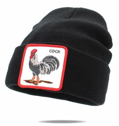 Nouvelle mode pour hommes bonnet Animal Wolf broderie hiver chapeaux tricot pour hommes streetwear hip hop Skullies Bonnet2669327