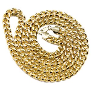 Nueva moda para hombre Gold Bling Collar de cadena de eslabones cubanos 35 pulgadas personalizado Hip Hop Cadenas largas y pesadas Miami Rapper Joyería Regalos para hombres