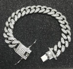 Mens Iced Out Diamond Chain Armbanden Bangles Gold Sier Cubaanse Lin Miami Armband Hip Hop Sieraden Armband Designer Mannen