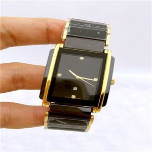 Nouvelle mode hommes montre mouvement à quartz mâle horloge montre en céramique pour homme montre-bracelet rd01237m