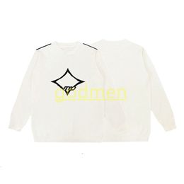 Nieuwe modeheren witte truien high street heren dames jacquard gebreide slijtage pullover mannen causale trui maat xl-l