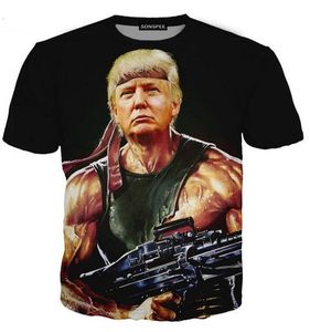 Nouvelle mode homme / femme Donald Trump T-shirt Style d'été drôle Unisexe 3D Imprimé T-shirt décontracté plus taille L 466