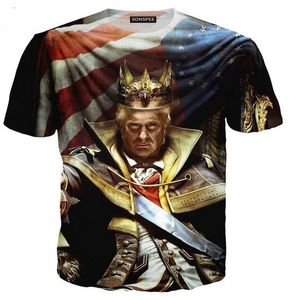 Nouvelle mode homme / femme Donald Trump T-shirt Style d'été drôle unisexe 3d imprimé t-shirt décontracté plus taille l 855