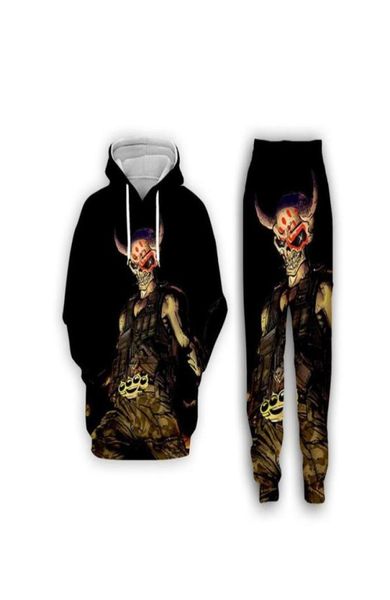 Nouvelle mode masque de masque à cinq doigts Punch de mort drôle 3D Hoodiepants S1238912353