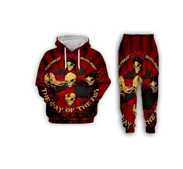Nouvelle mode Menswomens Five Finger Death Punch Funny 3D Print HoodiePants S1189832376