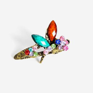 New Fashion Mini Hair Jewelry Vintage Colorful Crystal Rhinestone Dragonfly Hair clips claw Hair Accessories For Women Gift DHF235