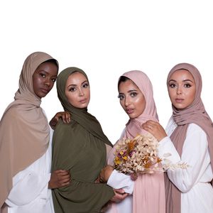 Nueva moda Modal algodón Jersey Hijab bufanda largo musulmán chal liso suave turbante corbata cabeza envuelve para mujeres África diadema