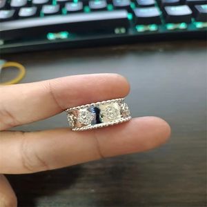 Nueva moda anillo de moissanita dulce trébol para mujer anillo de diseñador para hombre anillos de diseñador de lujo joyería de plata chapada bague venta al por mayor artículos de envío gratis zl169 F4