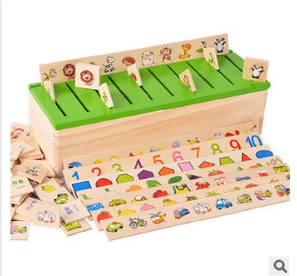 Nueva caja de clasificación de conocimientos Montessori de moda, materiales Montessori, juguetes Learncheckers para niños, caja de madera 9994618