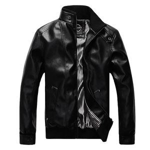 Nouvelle mode moto vestes en cuir hommes manteau en cuir décontracté manteaux minces avec fermeture éclair homme vêtements d'extérieur col montant vestes Jaqueta