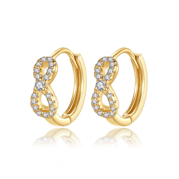 Nouvelle mode numéro 8 boucles d'oreilles étalon S925 Silver Aaa Zircon Brandle de boucle d'oreille Europe et américaine Femmes populaires chaudes plaquées 18k Boucles d'oreilles Gift Gift Spc