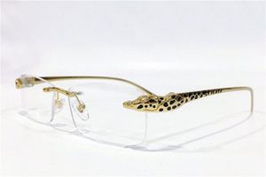 Nouvelles lunettes optiques de mode 8200876 monture carrée branches de conception animale sans monture style simple et polyvalent lentille transparente peut être des lentilles claires de prescription