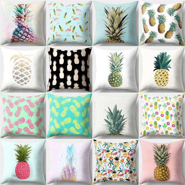 New Fashion Peach Pillow Cover Ananas Fruit Motif Taie d'oreiller Textiles pour la maison Canapé Decor