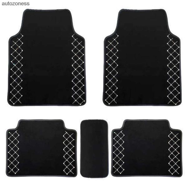 Nouvelle mode perle diamant losange garniture tapis de sol de voiture glace soie maille tissu universel imperméable Auto coussinets de pied anti-dérapant tapis de voiture