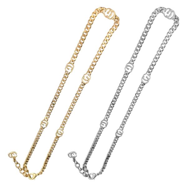 Nueva moda Collares pendientes Joyería de diseño de oro Cadenas largas bisutería de lujo Versión alta cadena de clavícula simple Envío gratis Ventas al por mayor para mujeres y hombres