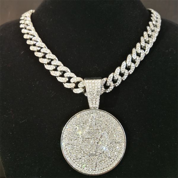 Nouveau collier pendentif de mode Hip Hop Crystal Numéro chance