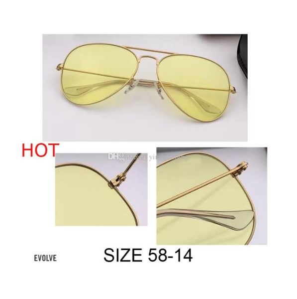 Nuevo estilo de moda Piloto Vintage Aviation Sun Gablass Metal Design Glafers Sun Glasses Oculos de Sol Gafas UV400 Tamaño de lente de vidrio 7184931