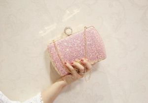 Nouvelle mode rose paillettes gommage pochette femmes sacs de soirée pochettes or mariage sac à main femme sac à main 07