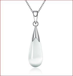 Nouvelle mode rose blanc opale oeil de chat pierre goutte d'eau pendentif vague d'eau chaîne femmes mariée bijoux de mariage Necklace8496149