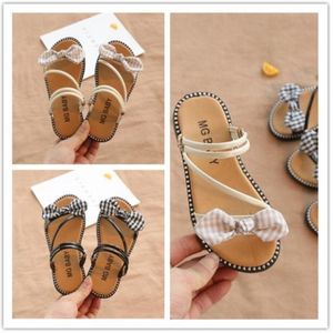 Nieuwe fashion plaid boog baby meisjes slippers 2 kleuren zomer comfortabele kinderen slipper kinderen meisjes schoenen sandalen