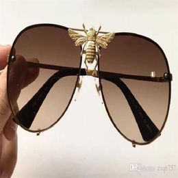 Nuevas gafas de sol de diseñador populares de moda Big Bee 2238 lentes UV sin montura de calidad superior steampunk estilo al aire libre 295r