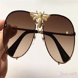 Nieuwe mode populaire designer zonnebril Big bee 2238 randloze UV-lens topkwaliteit steampunk outdoor style269h