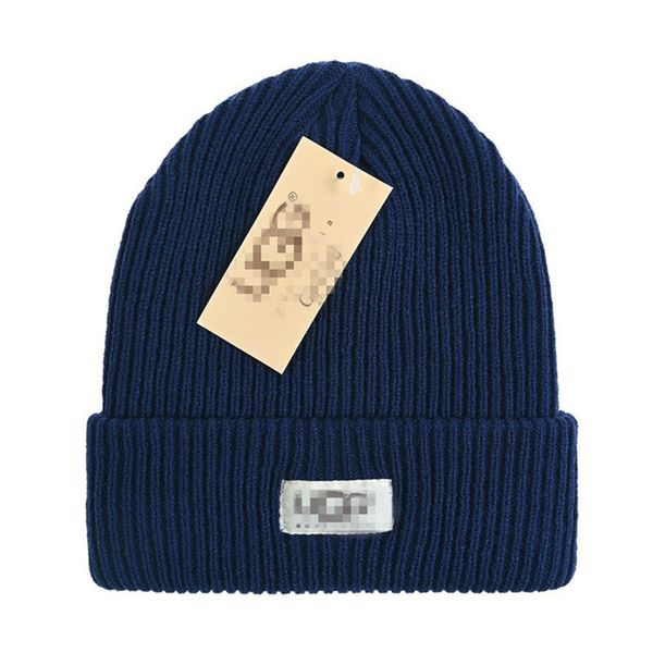 Nueva moda, gorro tejido popular, gorro de lujo, gorro de invierno unisex con logo bordado, gorros de mezcla de lana UG, G-3